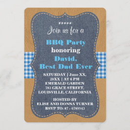 Western BEST VATER EVER Denim GRILLEN PARTY Custom Einladung