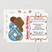 Western Big Aight Boy Geburtstag Einladung (Vorne/Hinten)