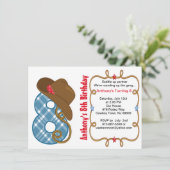 Western Big Aight Boy Geburtstag Einladung (Stehend Vorderseite)