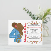 Western Big Four Boy Birthday Einladung (Stehend Vorderseite)