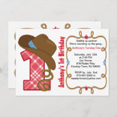 Western Big One Boy Geburtstag Einladung (Vorne/Hinten)