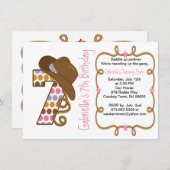 Western Big Seven Girl Einladung zum Geburtstag (Vorne/Hinten)