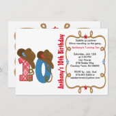 Western Big Ten Boy Geburtstag Einladung (Vorne/Hinten)