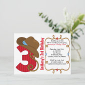 Western Big Three Boy Geburtstag Einladung (Stehend Vorderseite)