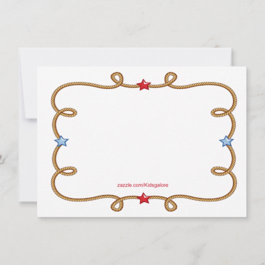 Western Big Three Boy Geburtstag Einladung (Rückseite)