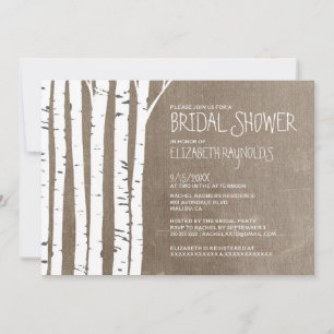 Western Birch Tree Bridal Einladungen