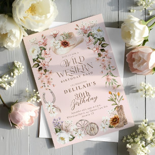 Western Birthday Bash Aquarell Floral Cowgirl Einladung