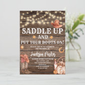 Western Birthday Country Boots Geburtstagsparty Einladung (Stehend Vorderseite)