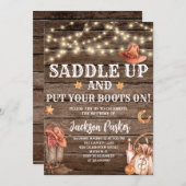 Western Birthday Country Boots Geburtstagsparty Einladung (Vorne/Hinten)
