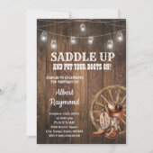 Western Birthday Country Stiefel Geburtstag Einladung (Vorderseite)