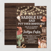 Western Birthday Cowboy Boots Geburtstagsparty Einladung (Vorne/Hinten)