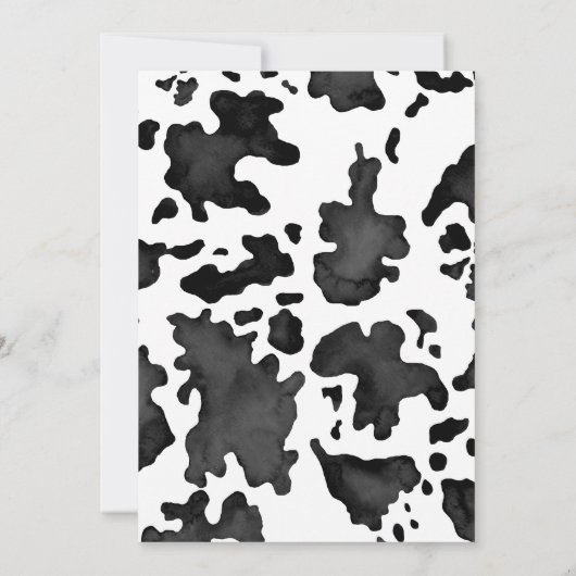 Western Birthday Cowboy Boots & Hat Cow Print Einladung (Rückseite)