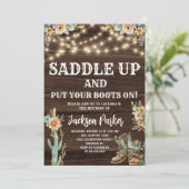 Western Birthday Cowboy Geburtstagsparty Einladung (Stehend Vorderseite)