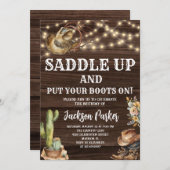 Western Birthday Cowboy Geburtstagsparty Einladung (Vorne/Hinten)