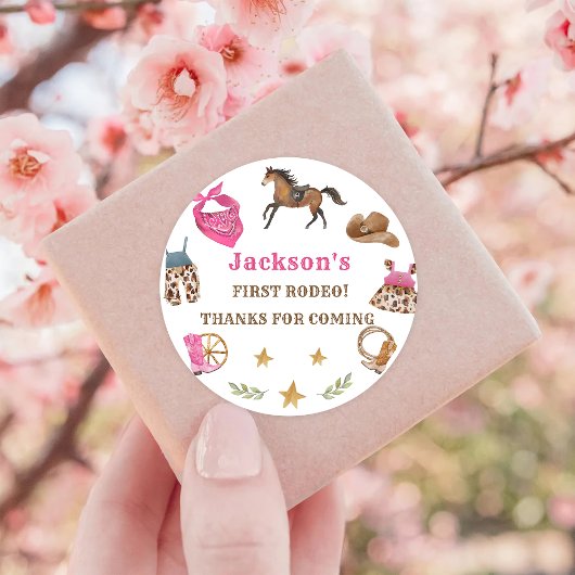 Western Birthday Danke, Klasse Runder Aufkleber