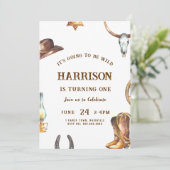 Western Birthday Einladung Cowboy Rodeo (Stehend Vorderseite)