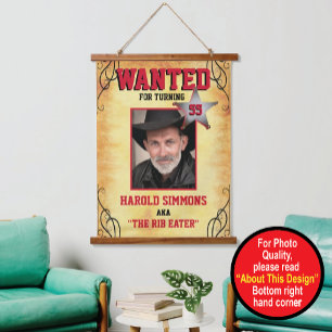 Western Birthday Gewollt Poster Wandteppich Mit Holzrahmen
