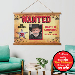 Western Birthday Gewollt Unterschrift Wandteppich Mit Holzrahmen