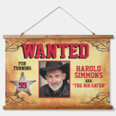 Western Birthday Gewollt Unterschrift Wandteppich Mit Holzrahmen (Vorne)