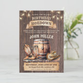 Western Birthday Hoedown Cowboy Country Boots Einladung (Stehend Vorderseite)