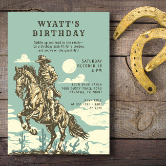 Western Birthday Party Cowboy Rustic Adult Teen Einladung