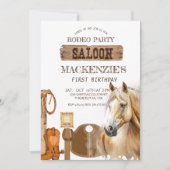 Western Birthday Party First Rodeo Einladung (Vorderseite)