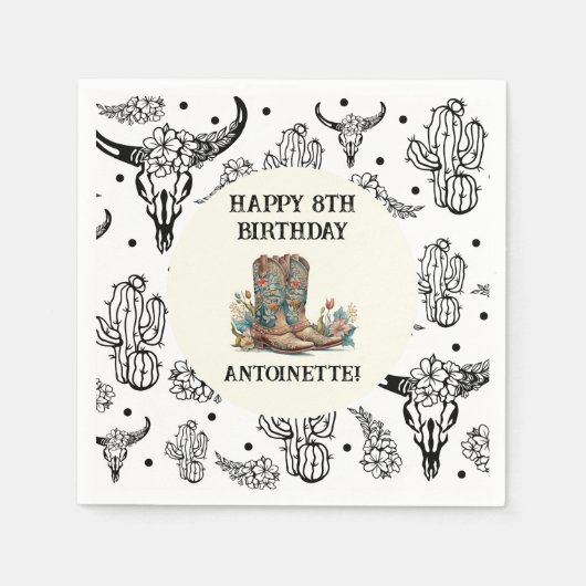 Western Birthday Party Serviette (Vorderseite)