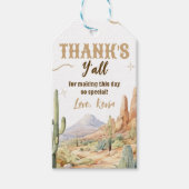 Western Birthday Thank You Tag Geschenkanhänger (Vorderseite)