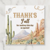 Western Birthday Thank You Tag Geschenkanhänger (Vorderseite)