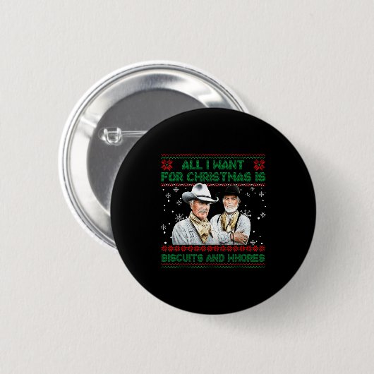 Western Biscuits And S Christmas Quote Button (Vorne & Hinten)