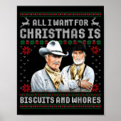 Western Biscuits And S Christmas Quote Retro  Poster (Vorne)