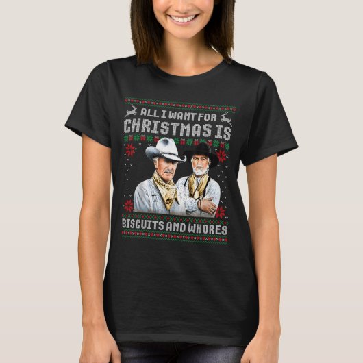 Western Biscuits And S Christmas Quote Retro T-Shirt (Vorderseite)