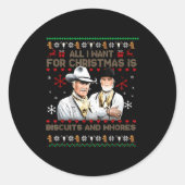 Western Biscuits And S Christmas Quote Runder Aufkleber (Vorderseite)