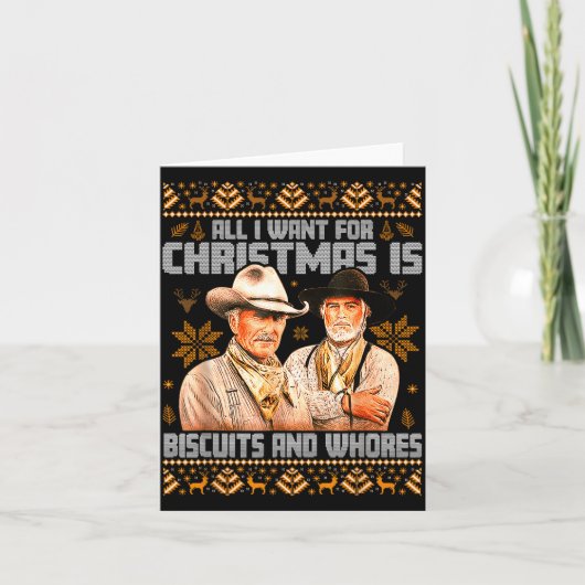 Western Biscuits And S Christmas Ugly  Karte (Vorderseite)
