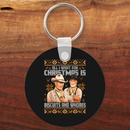 Western Biscuits And S Christmas Ugly  Schlüsselanhänger (Vorderseite)