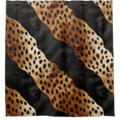 Western Black Brown Cream Cowhide Duschvorhang (Vorderseite)