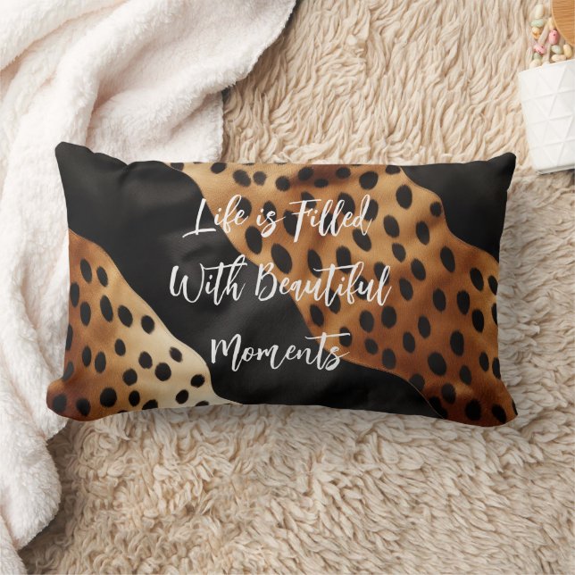 Western Black Brown Cream Cowhide Lendenkissen (Decke)