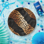 Western Black Brown Cream Cowhide Pappteller (Party)