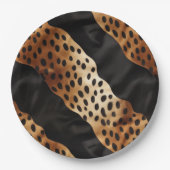 Western Black Brown Cream Cowhide Pappteller (Vorderseite)