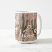 Western Black Cowgirl Pink Cactus Floral Kaffeetasse (VorderseiteRechts)