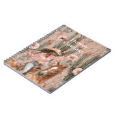 Western Black Cowgirl Pink Cactus Floral Notizblock (Linke Seite)