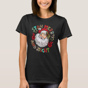 Western Bleibe fröhlich und hell Weihnachtsmann Hi T-Shirt