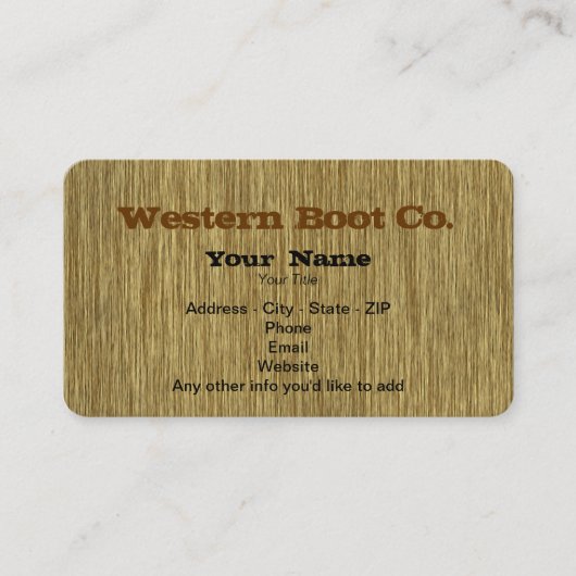 Western-Blick-hölzerne Visitenkarte (Vorderseite)
