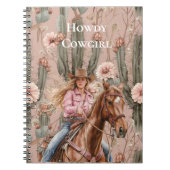 Western Blond Cowgirl Pink Cactus Floral Notizblock (Vorderseite)