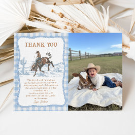 Western Blue Boys Rodeo Cowboy Dankeskarte