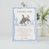 Western Blue Boys Rodeo Cowboy Dankeskarte (Stehend Vorderseite)