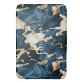 Western Blue Brown Gold Cowhide Badematte (Vorderseite Vertikal)