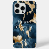 Western Blue Brown Gold Cowhide Case-Mate iPhone Hülle (Rückseite)