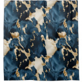 Western Blue Brown Gold Cowhide Duschvorhang (Vorderseite)