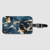 Western Blue Brown Gold Cowhide Gepäckanhänger (Vorderseite (Horizontal))